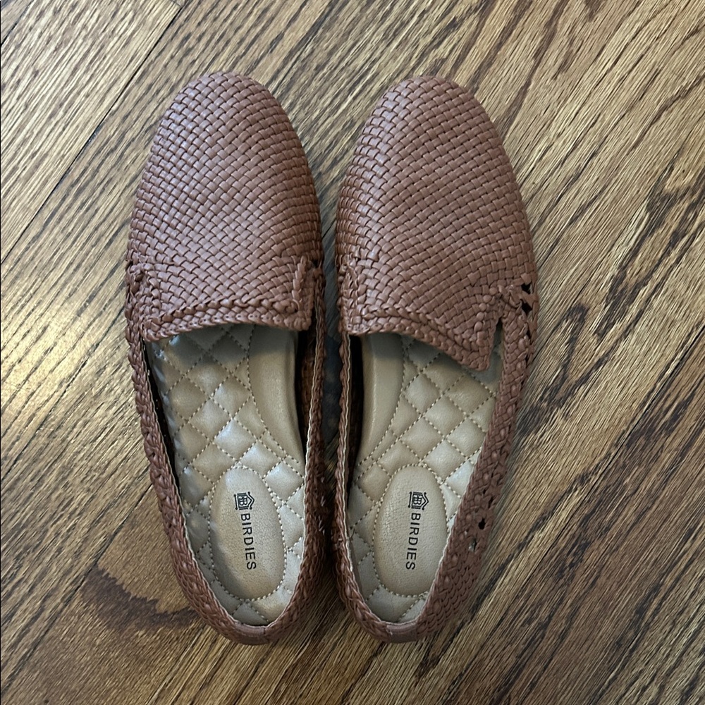 Birdies Tan Woven Loafers